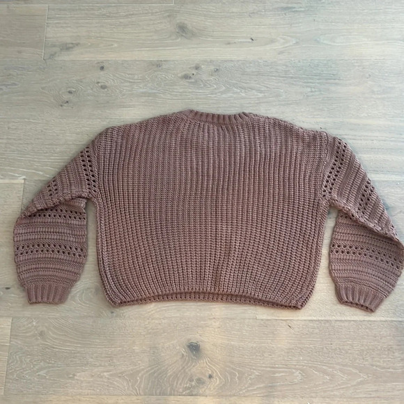 Moon & Madison Brown Chunky Open Knit Sweater Neutral Basic Casual Size Small - Picture 7 of 7